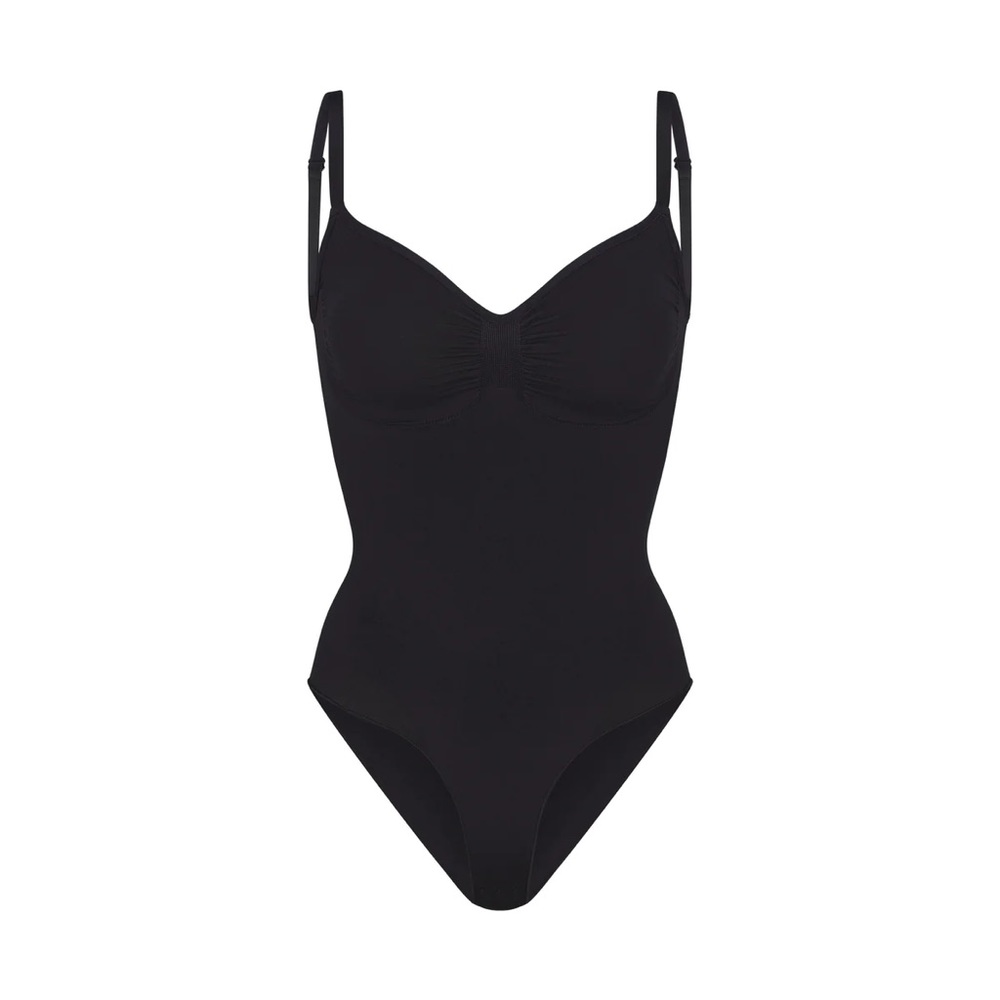 SKIMS Seamless Sculpt Brief Bodysuit • S/M • Onyx